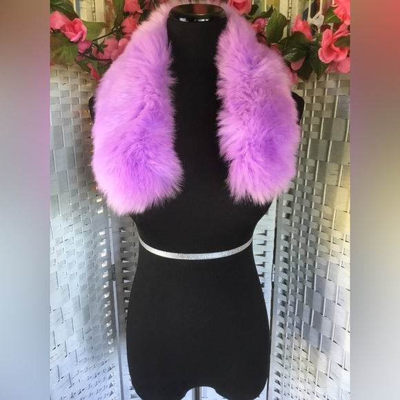 Lavender Purple Faux Fur scarf collar NEW - Picture 5 of 5